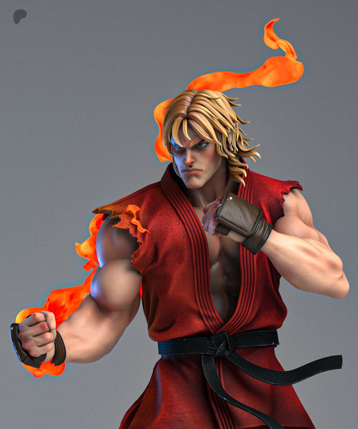 Ken Masters Sculpture(75mm to 500mm) - Unassembled/Unpainted/3D Print