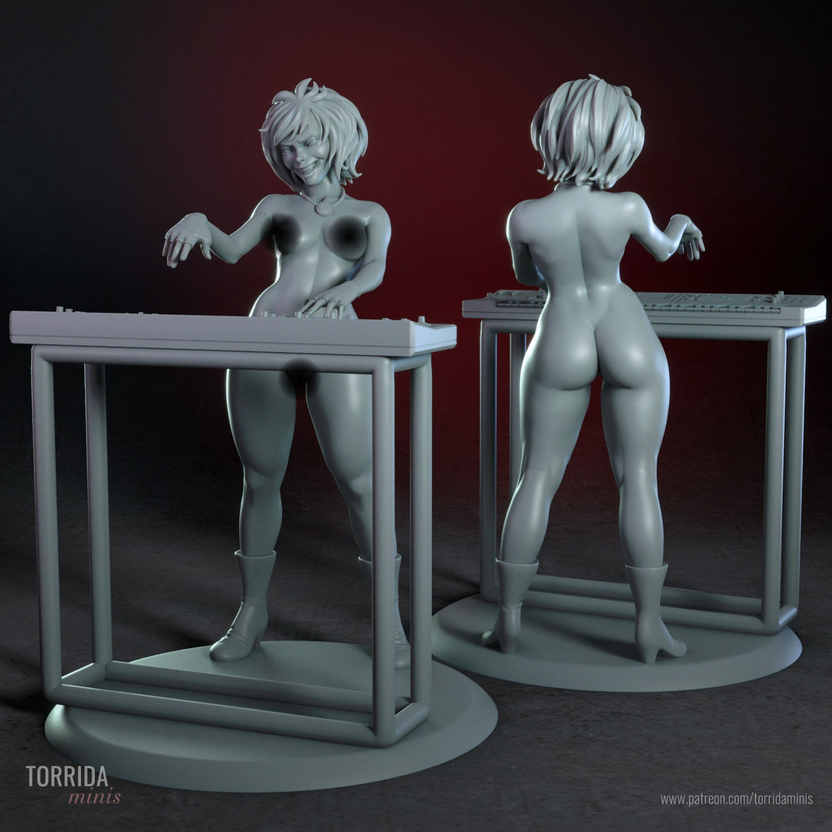 Luna - Hex Girls NSFW Sculpture (75mm to 500mm) - Unassembled/Unpainted/3D Print