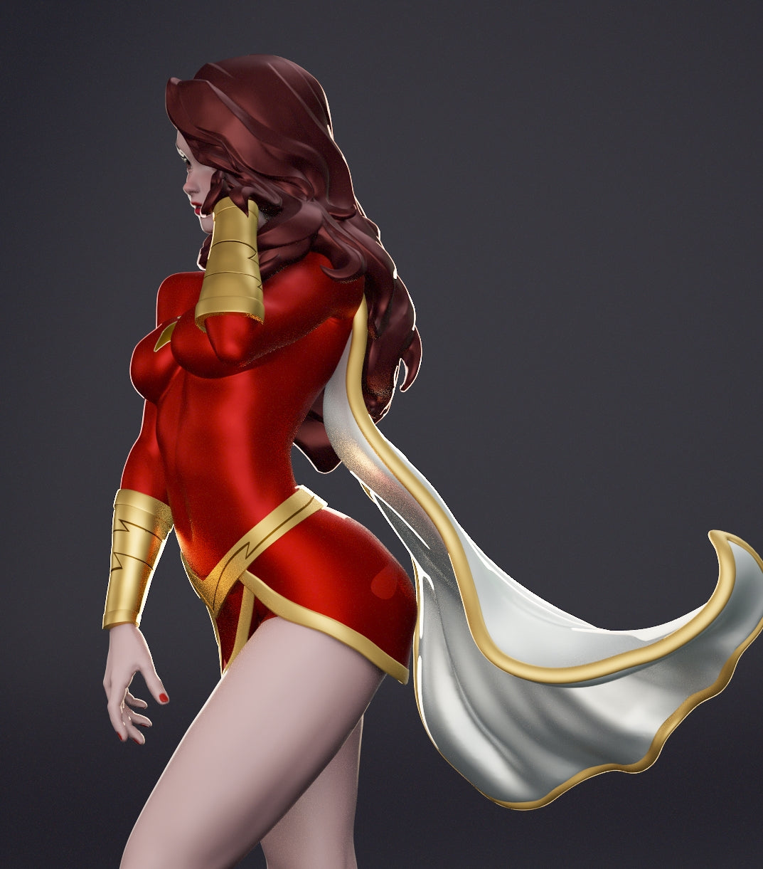 Mary Marvel Sculpture (75mm to 500mm) - Unassembled/Unpainted/3D Print