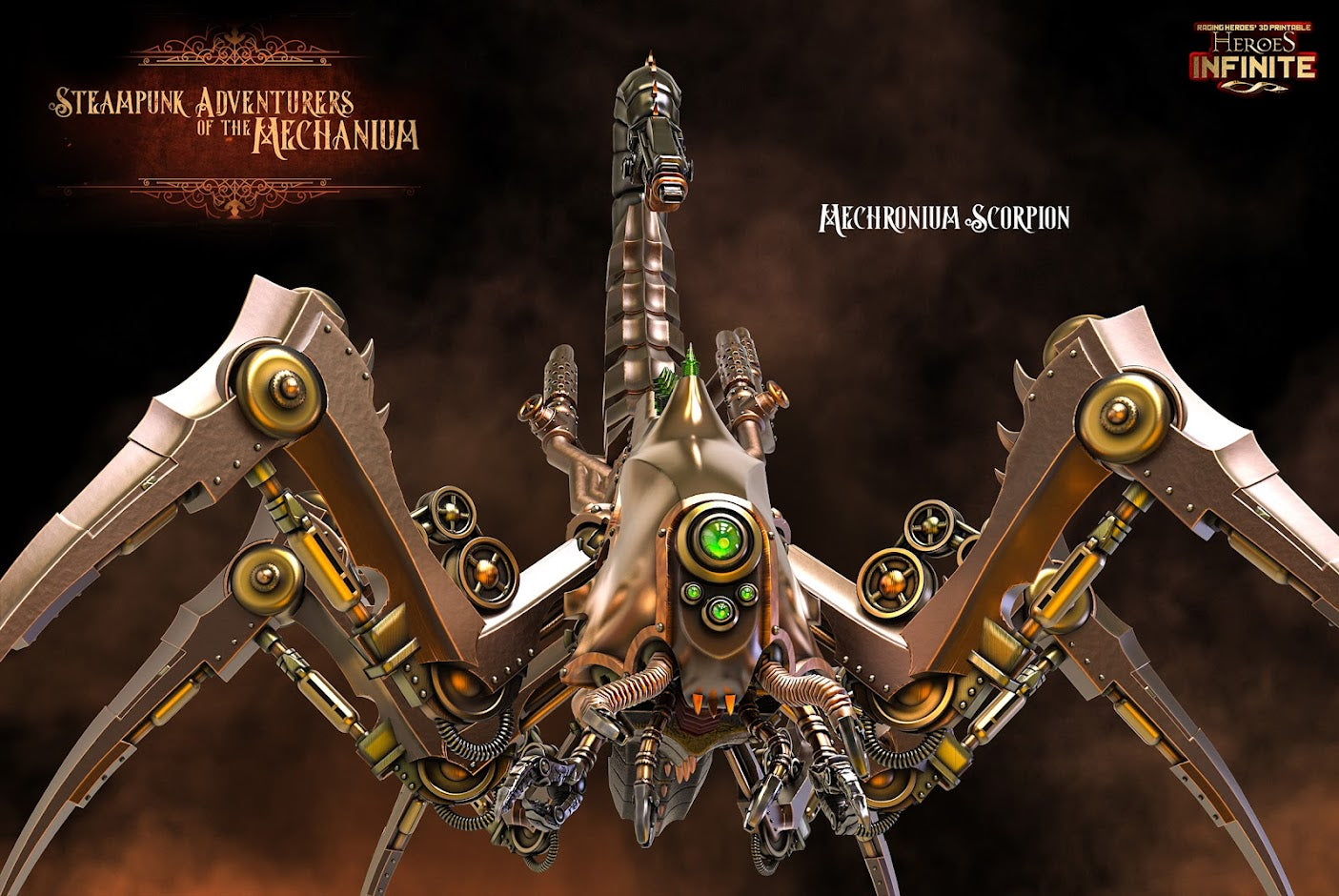 Scorpion- Grimdark Future - Tabletop - Necron Proxy- by Heroes Infinite- Tabletop RPG Miniature - Roleplaying 3D Printed Fantasy Mini