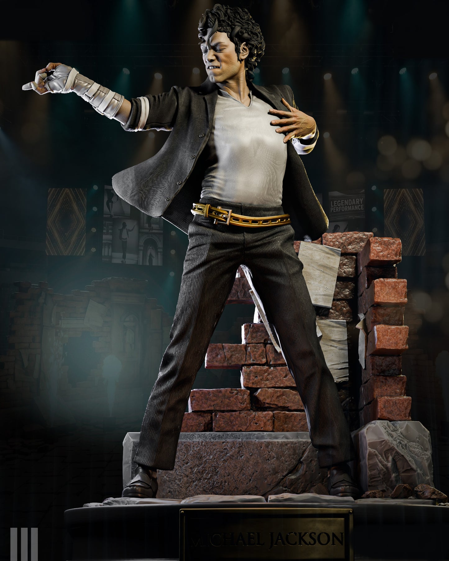 Michael Jackson Sculpture (75mm to 500mm) - Unassembled/Unpainted/3D Print
