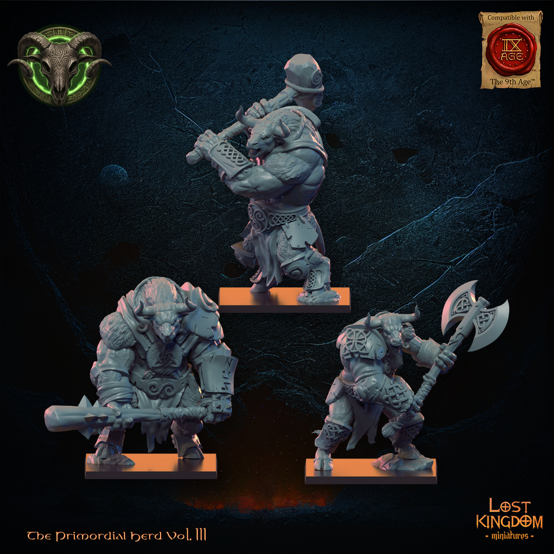 Minotaurs Unit (x3) Beast-Men - TTRPG - Wargaming - Dungeons and Dragons