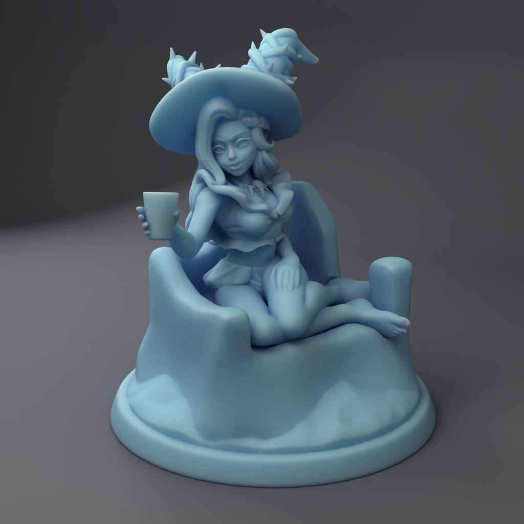 Necromancer Beach Lounger - by Twin Goddess - Tabletop RPG Miniature - Roleplaying 3D Printed Fantasy Mini