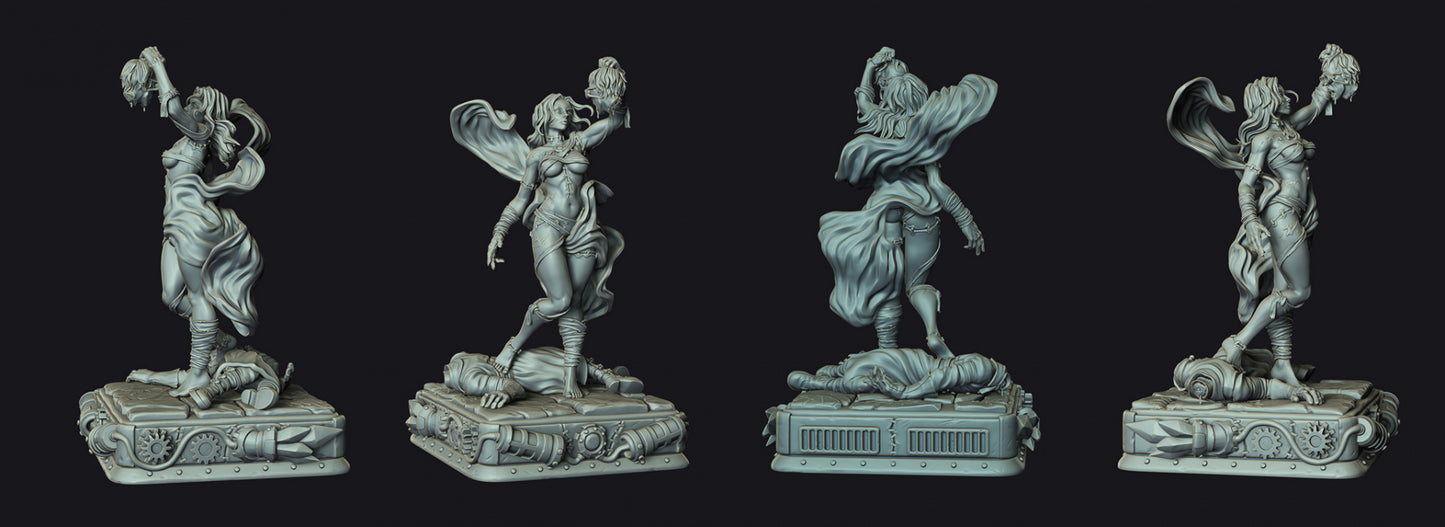 Nenia Rising - The Bride of Frankenstein - by RAW- Tabletop RPG Miniature - Roleplaying 3D Printed Fantasy Mini