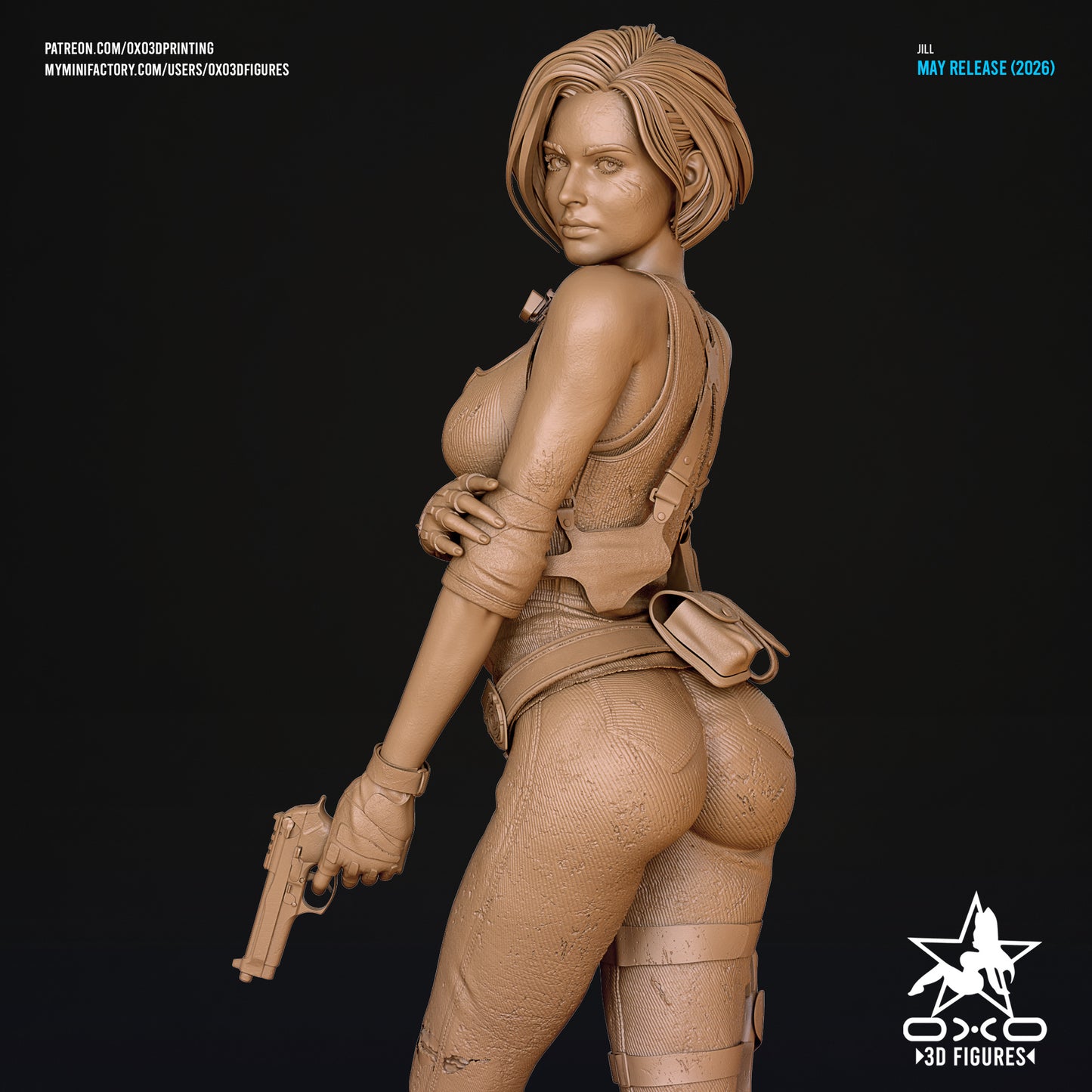 Jill Valentine Sculpture (75mm to 500mm) - Unassembled/Unpainted/3D Print