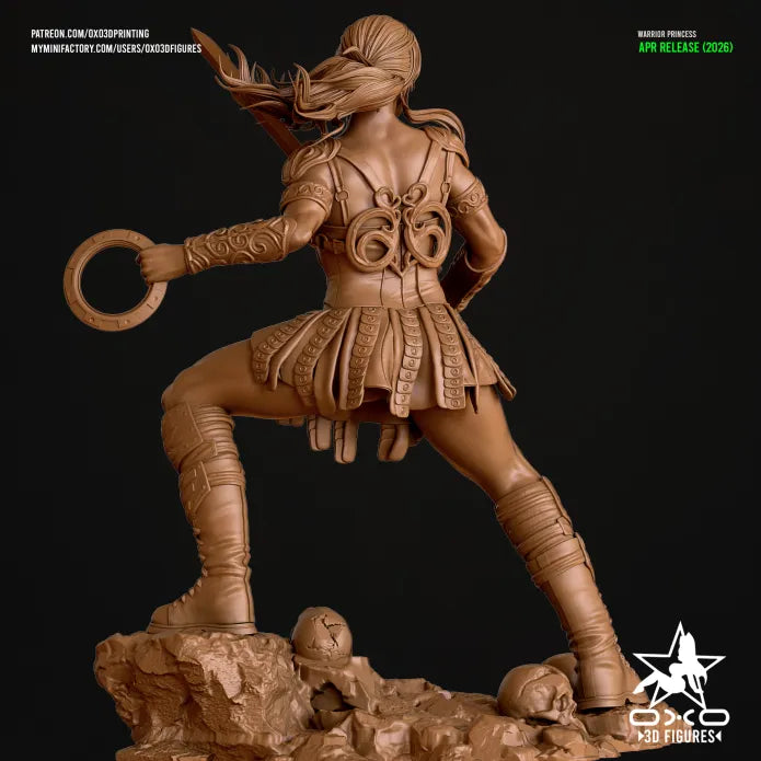 The Warrior Princess Sculpture (75mm to 500mm) - Unassembled/Unpainted/3D Print
