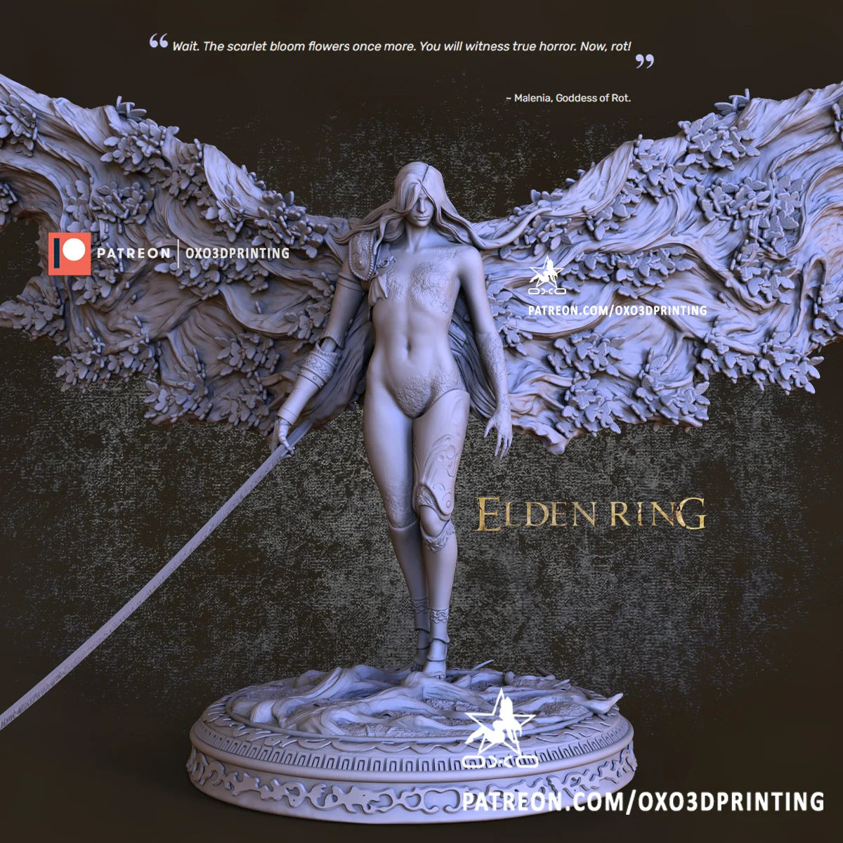 Melina Goddess of Rot - Elden Ring 3D Print Model NSFW - by OXO3D - Tabletop RPG Miniature - Roleplaying 3D Printed Fantasy Mini