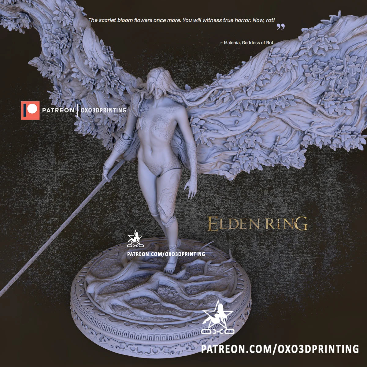 Melina Goddess of Rot - Elden Ring 3D Print Model NSFW - by OXO3D - Tabletop RPG Miniature - Roleplaying 3D Printed Fantasy Mini