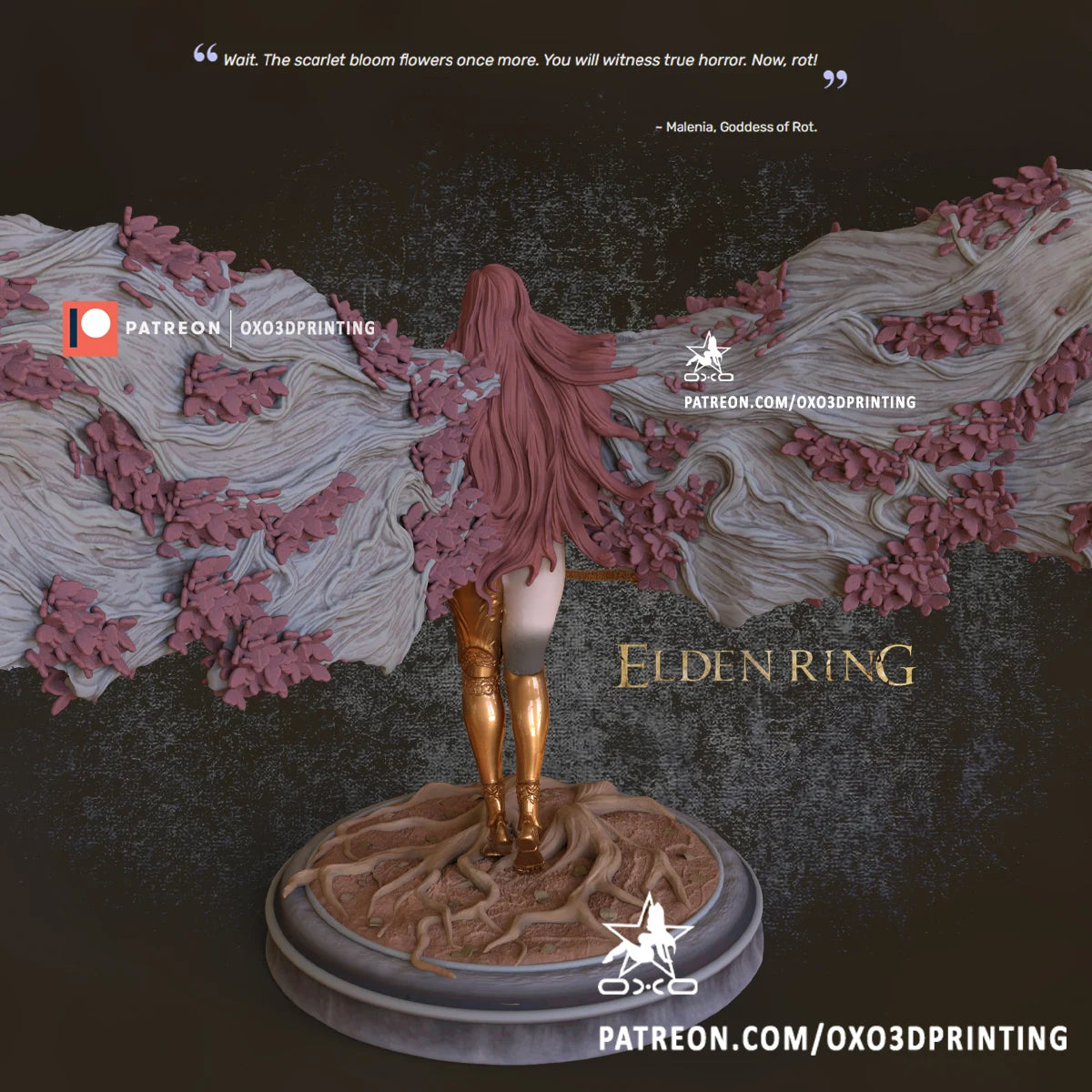 Melina Goddess of Rot - Elden Ring 3D Print Model NSFW - by OXO3D - Tabletop RPG Miniature - Roleplaying 3D Printed Fantasy Mini