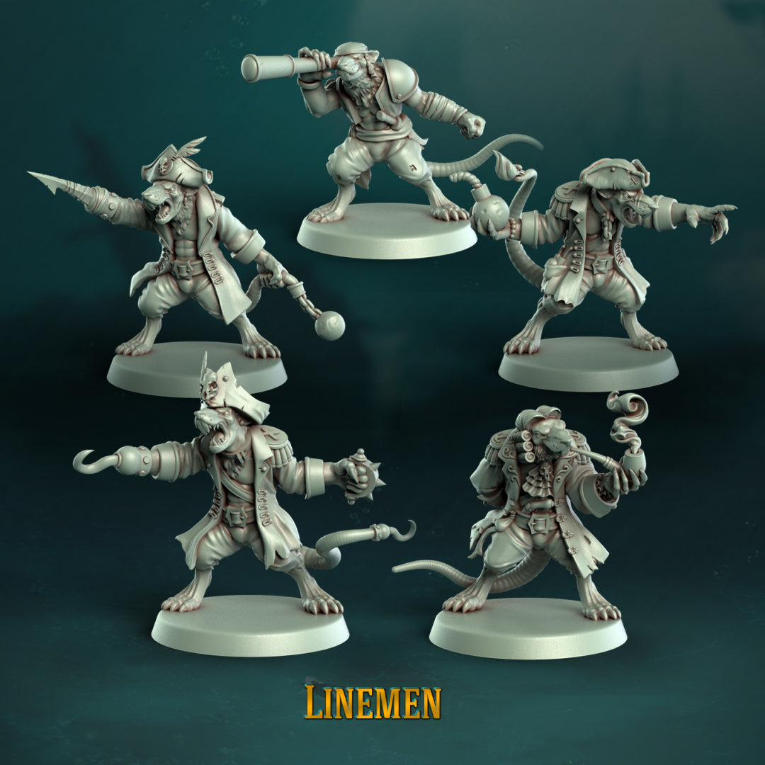 Pi'Rats Team - Fantasy Football - Complete Team - by Punga Miniatures - Tabletop RPG Miniature - Roleplaying 3D Printed Fantasy Mini