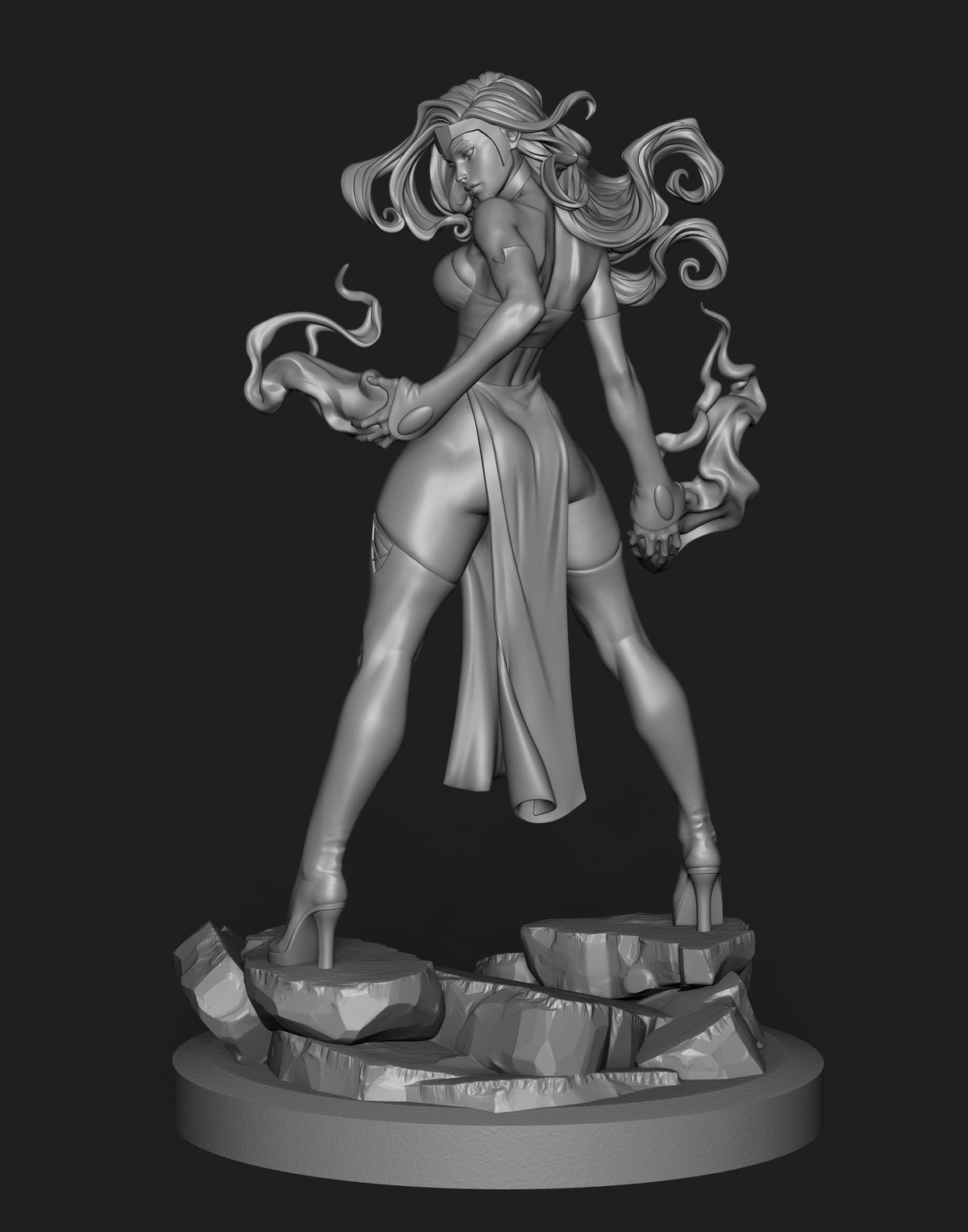 Sculpture de la Sorcière rouge (75 mm à 500 mm) - Non assemblé/Non peint/Impression 3D