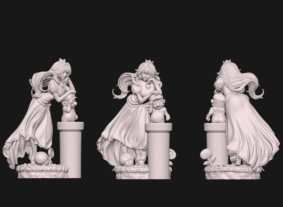 Princess Peach Sculpture(75mm to 500mm) - Unassembled/Unpainted/3D Print