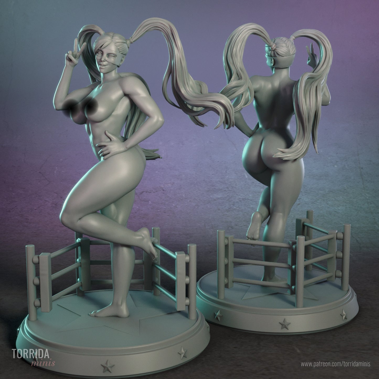 Rainbow Mika NSFW Sculpture (75mm to 500mm) - Unassembled/Unpainted/3D Print