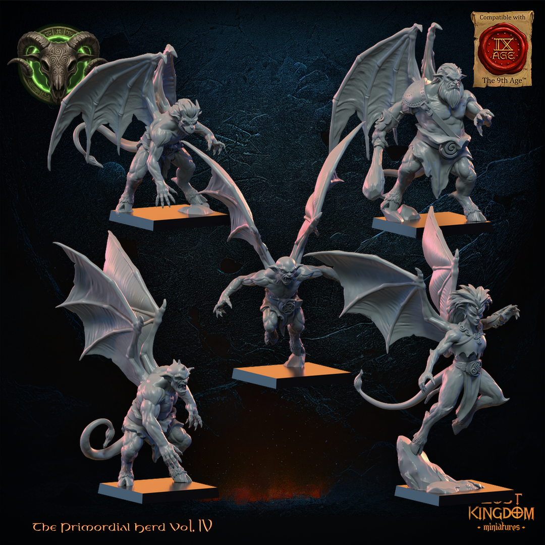 Herd Gargoyles (x5) - Primordial Herd - TTRPG - Wargaming - Dungeons and Dragons