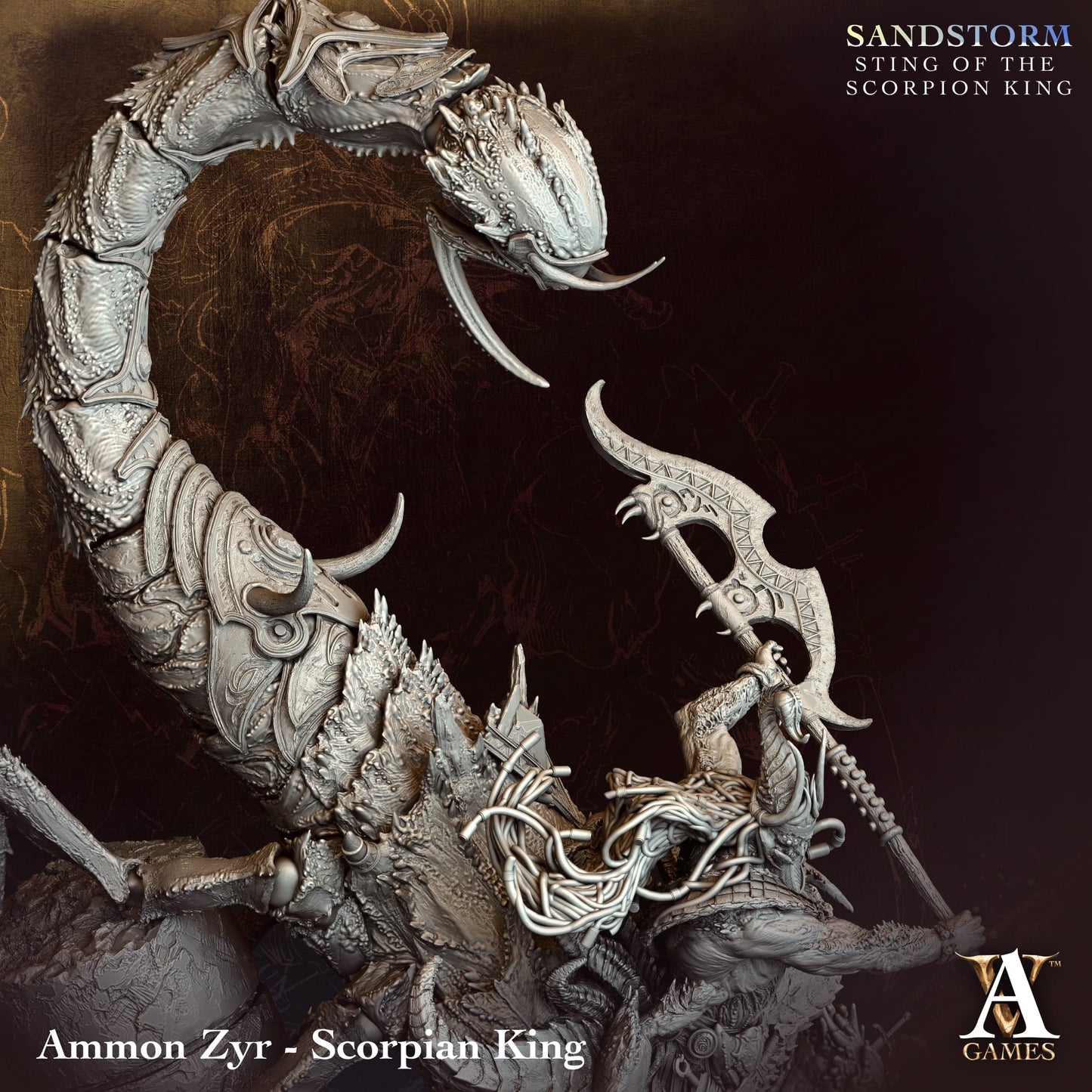 Ammon Zyr - Scorpian King - Sandstorm - Sting of the Scorpion King - TTRPG - Wargaming - Dungeons and Dragons
