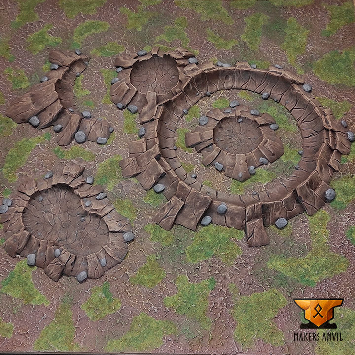 Set of Craters - Scatter Terrain - by Markers Anvil - Tabletop RPG Miniature - Roleplaying 3D Printed Fantasy Mini