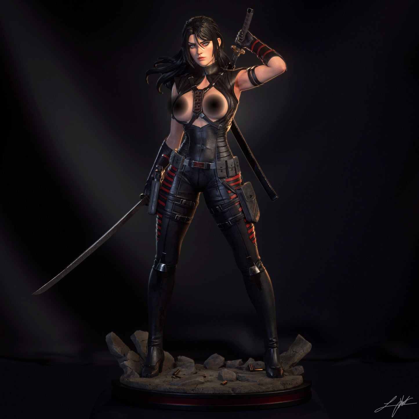 Snake Eyes II NSFW Sculpture (75mm to 500mm) - Unassembled/Unpainted/3D Print