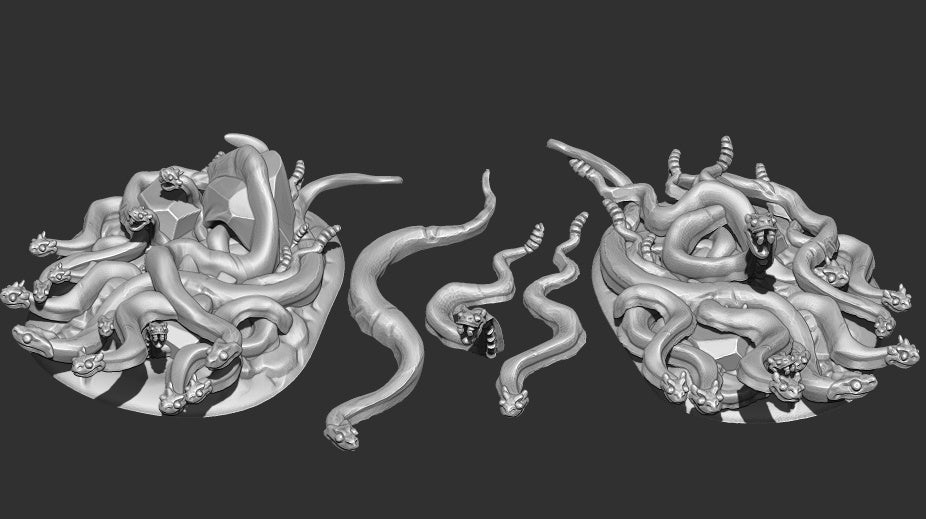 Snake Swarms - Dungeons and Dragons - by Warp Minis- Tabletop RPG Miniature - Roleplaying 3D Printed Fantasy Mini