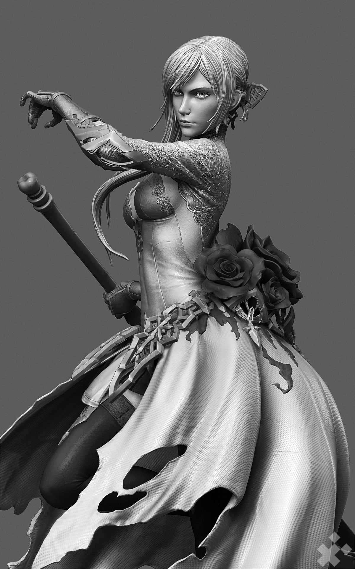 Snow white - Anime - by OXO3D - Tabletop RPG Miniature - Roleplaying 3D Printed Fantasy Mini