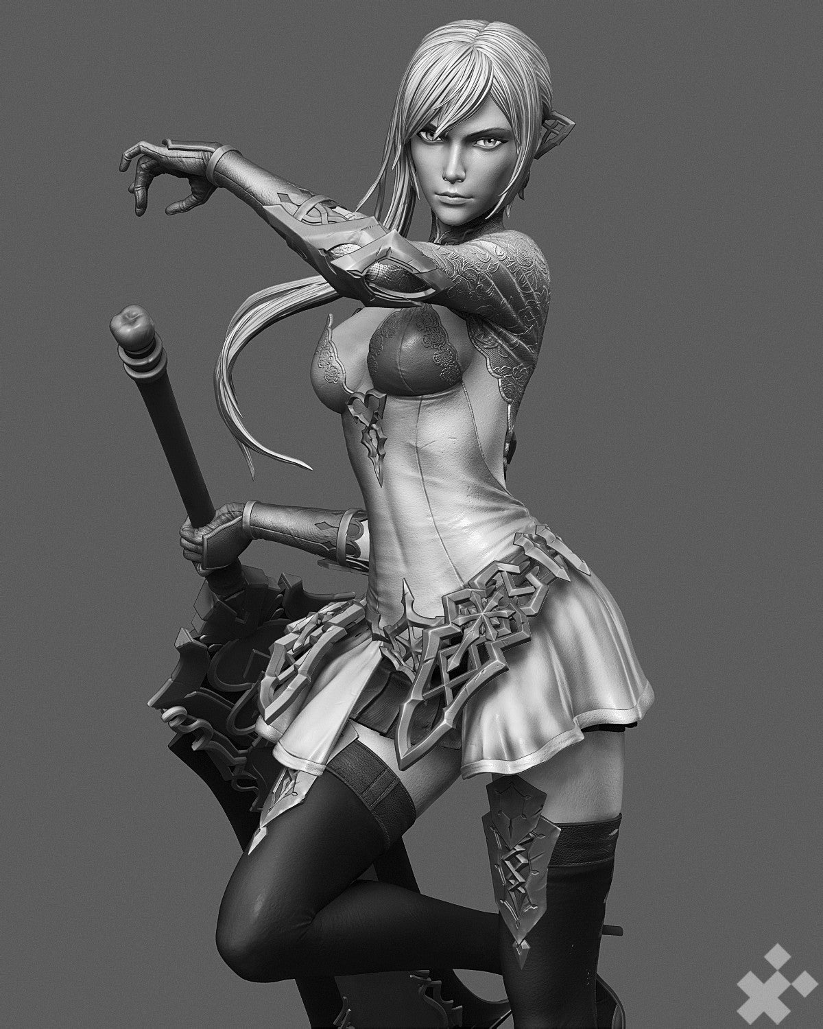 Snow white - Anime - by OXO3D - Tabletop RPG Miniature - Roleplaying 3D Printed Fantasy Mini