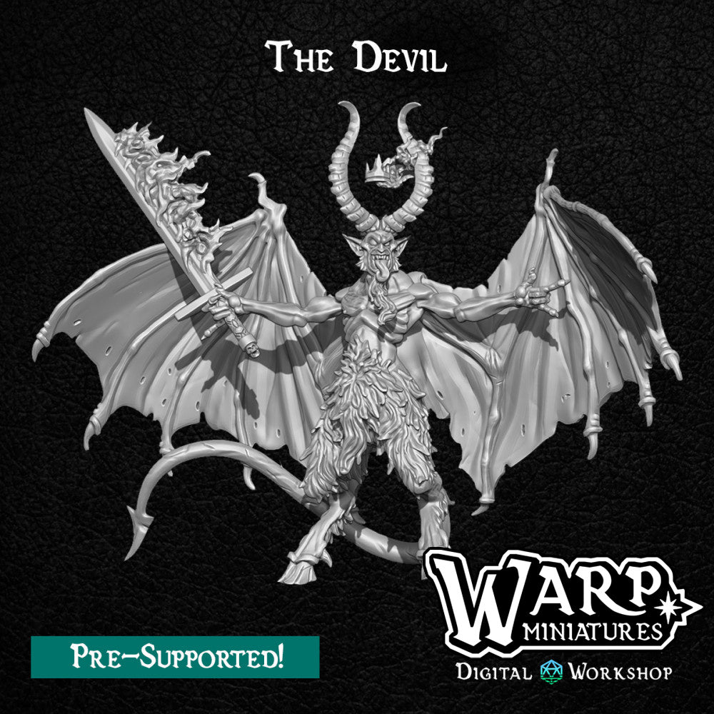 The Devil - Dungeons and Dragons - by Warp Minis- Tabletop RPG Miniature - Roleplaying 3D Printed Fantasy Mini