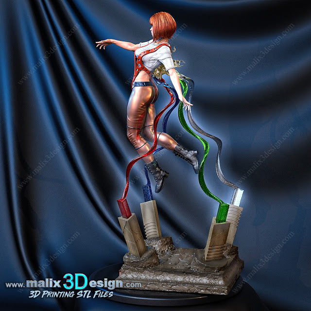 The Fifth Element - Leelou Diorama - by Sanix - Tabletop RPG Miniature - Roleplaying 3D Printed Fantasy Mini