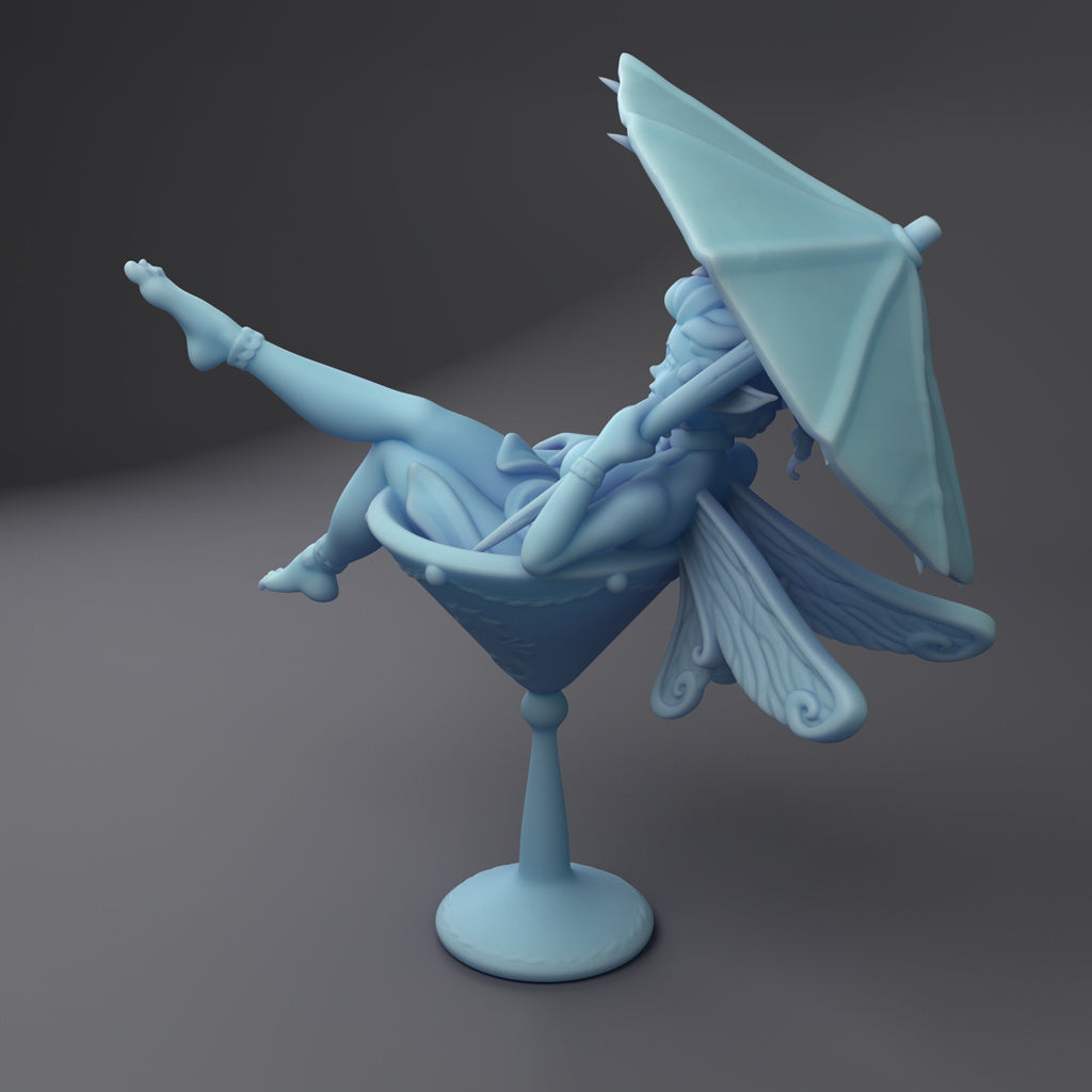 Tini Matrini, the drink fairy - by Twin Goddess - Tabletop RPG Miniature - Roleplaying 3D Printed Fantasy Mini