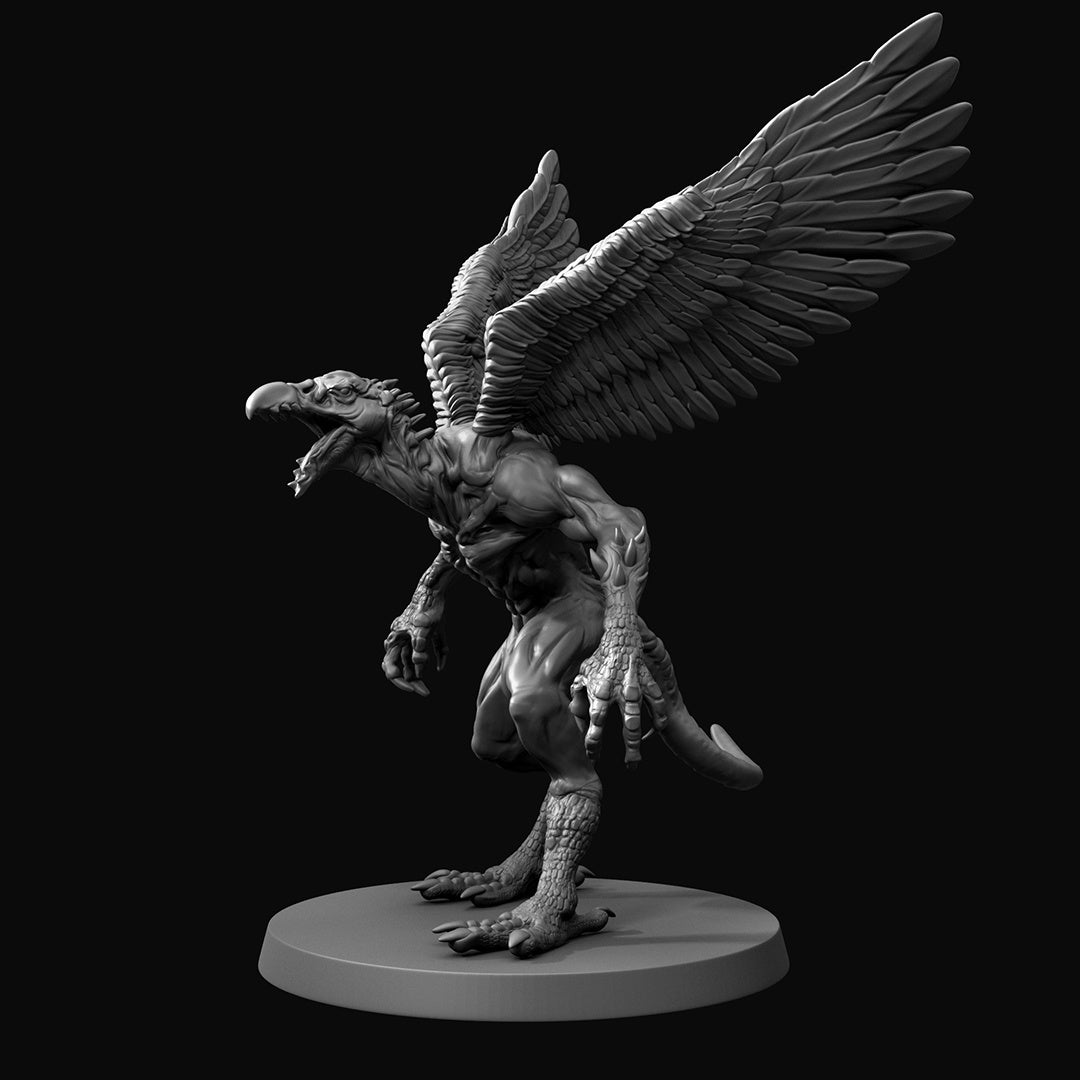 Vrock - Demon - Dungeons and Dragons - by Realm of Paths - Tabletop RPG Miniature - Roleplaying 3D Printed Fantasy Mini