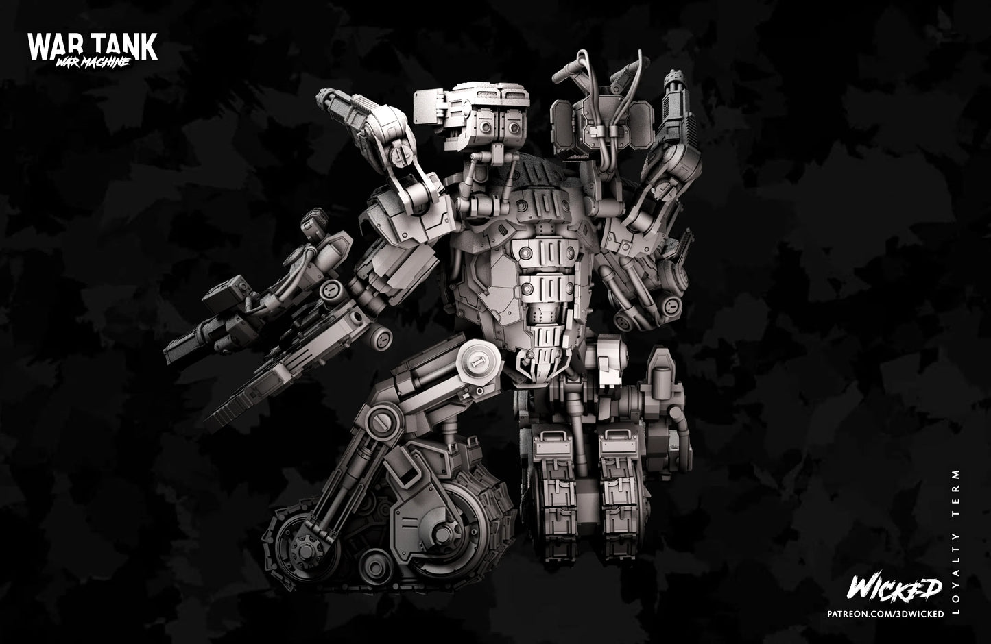 War Tank Statuette - marvel Universe - by 3D Wicked - Tabletop RPG Miniature - Roleplaying 3D Printed Fantasy Mini