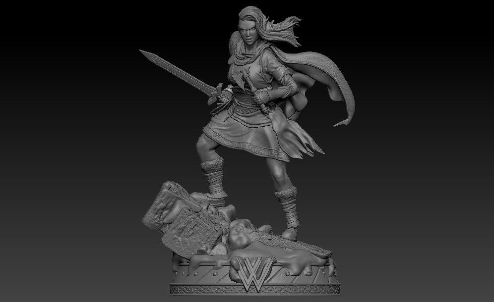 Viking - Wonder Woman - DC Universe - by Wicked 3D- Tabletop RPG Miniature - Roleplaying 3D Printed Fantasy Mini