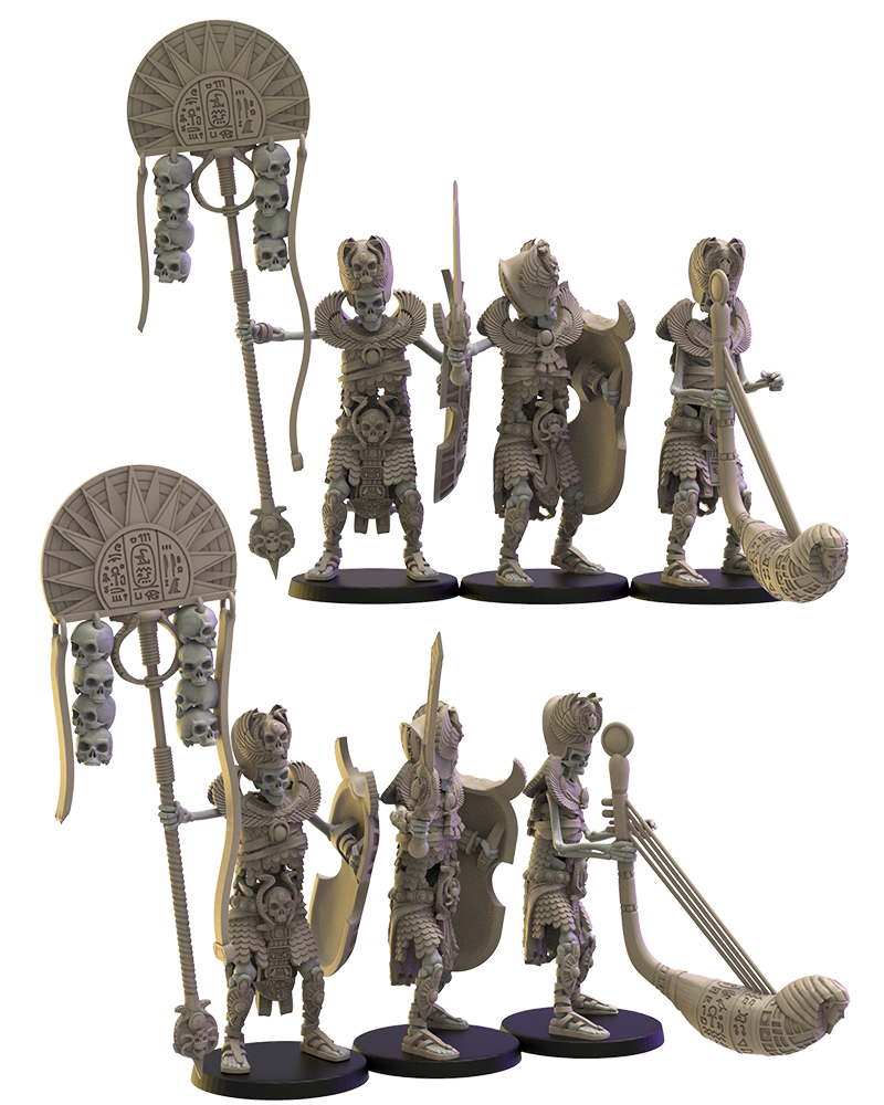 Amun-Re Guard CG (x3) - Tomb Kings - Undead - TTRPG - Wargaming - Dungeons and Dragons