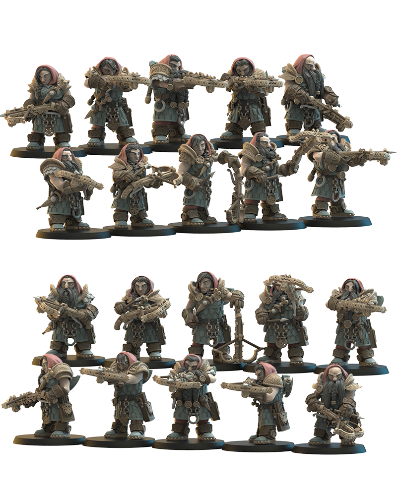 Armbrøst Guard (x10) - Dwarves - TTRPG - Wargaming - LOTR - Dungeons and Dragons