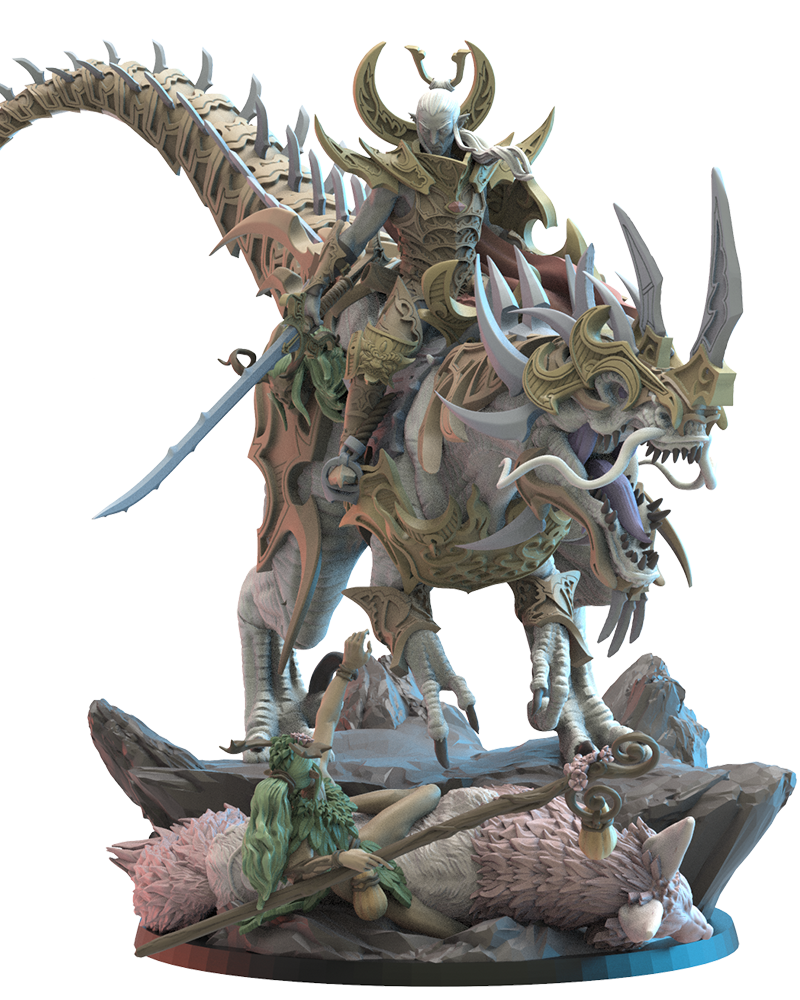 Ashura, the Destroyer on Ryōryū - Night Elves - TTRPG - Wargaming - Dungeons and Dragons