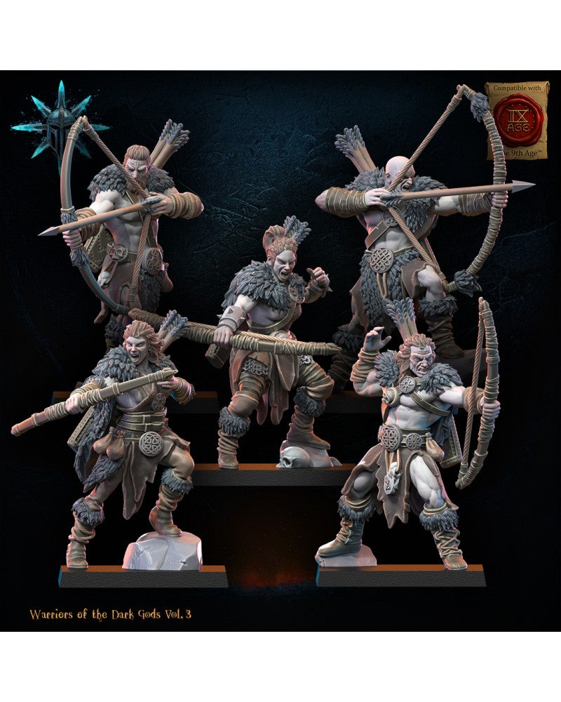 Barbarian regiment with bows (x10) - Warriors of the Dark Gods - TTRPG - Wargaming - Dungeons and Dragons