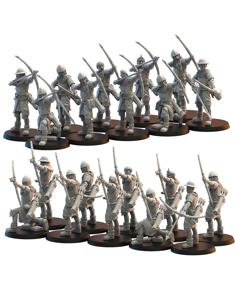 Bowmen on foot (x10) - Bretons - TTRPG - Wargaming - Dungeons and Dragons