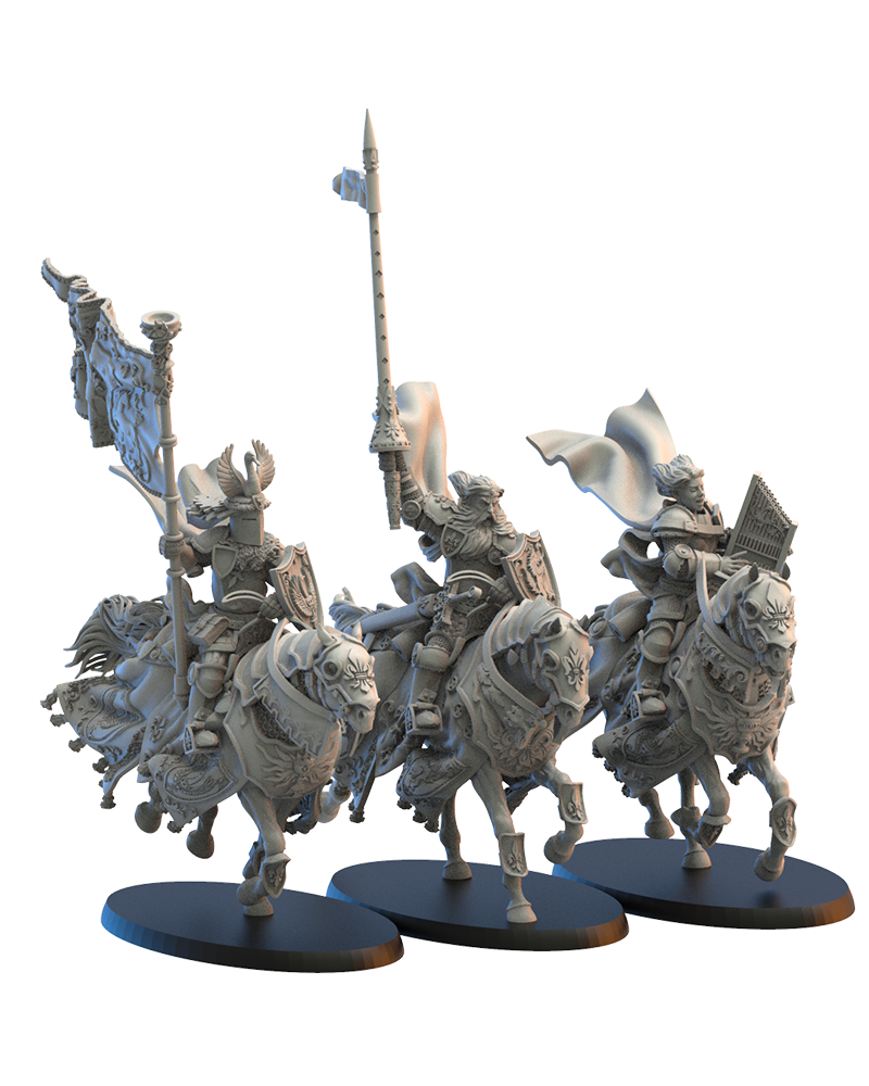 Calix Knights Command Group (x3) - Bretons - TTRPG - Wargaming - Dungeons and Dragons