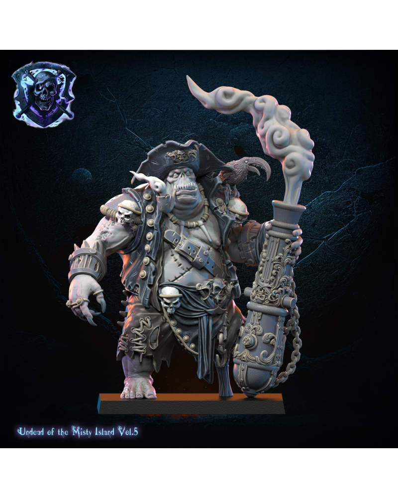 Captain “Smoke”, Undead Ogre hero - Undead Pirate - TTRPG - Wargaming - Dungeons and Dragons