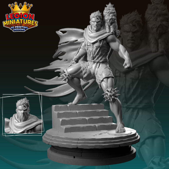 Carl and Donut - Tabletop RPG Miniature - Roleplaying 3D Printed Fantasy Mini