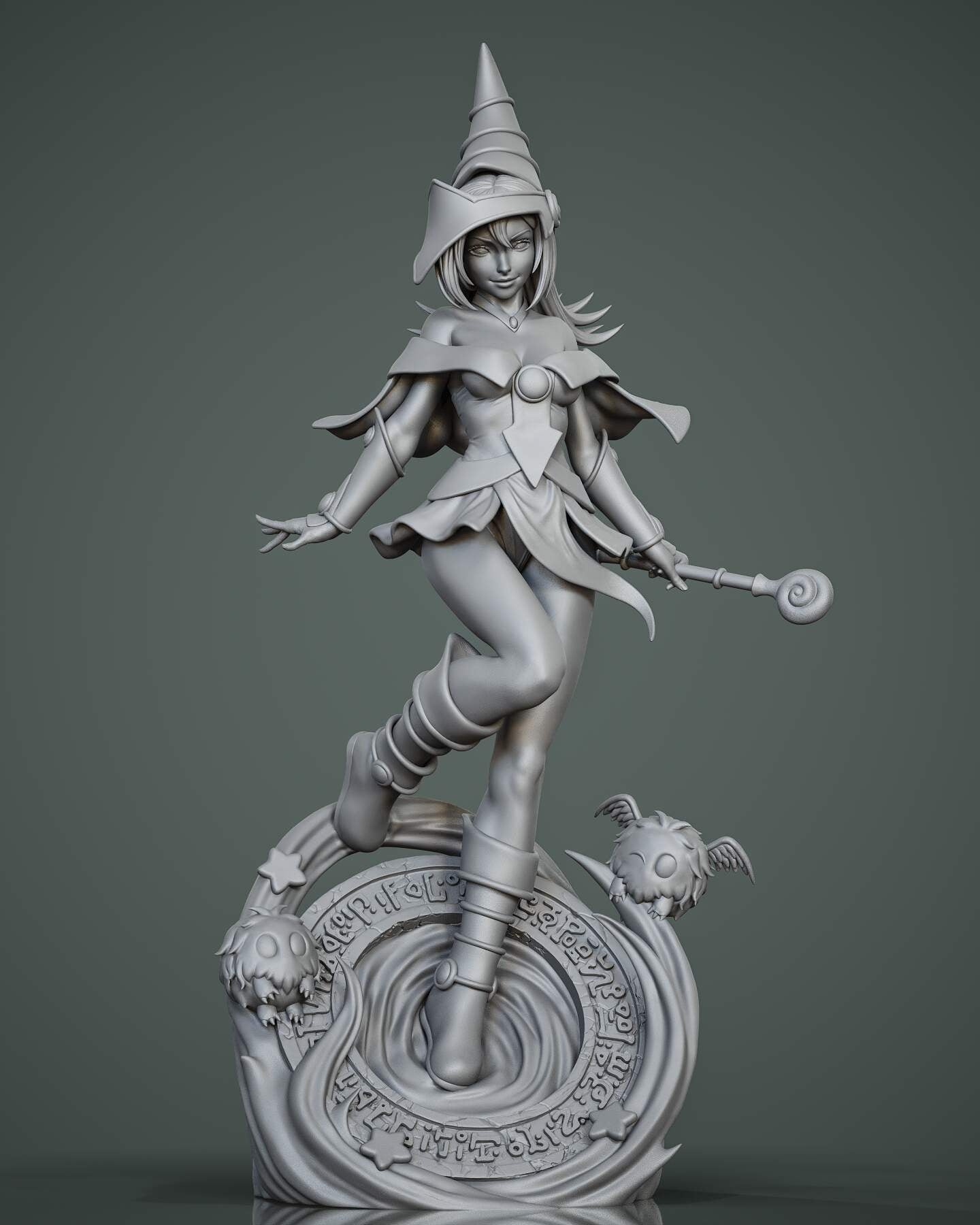 Dark Magician Girl Sculpture (75mm to 500mm) - Unassembled/Unpainted/3D Print