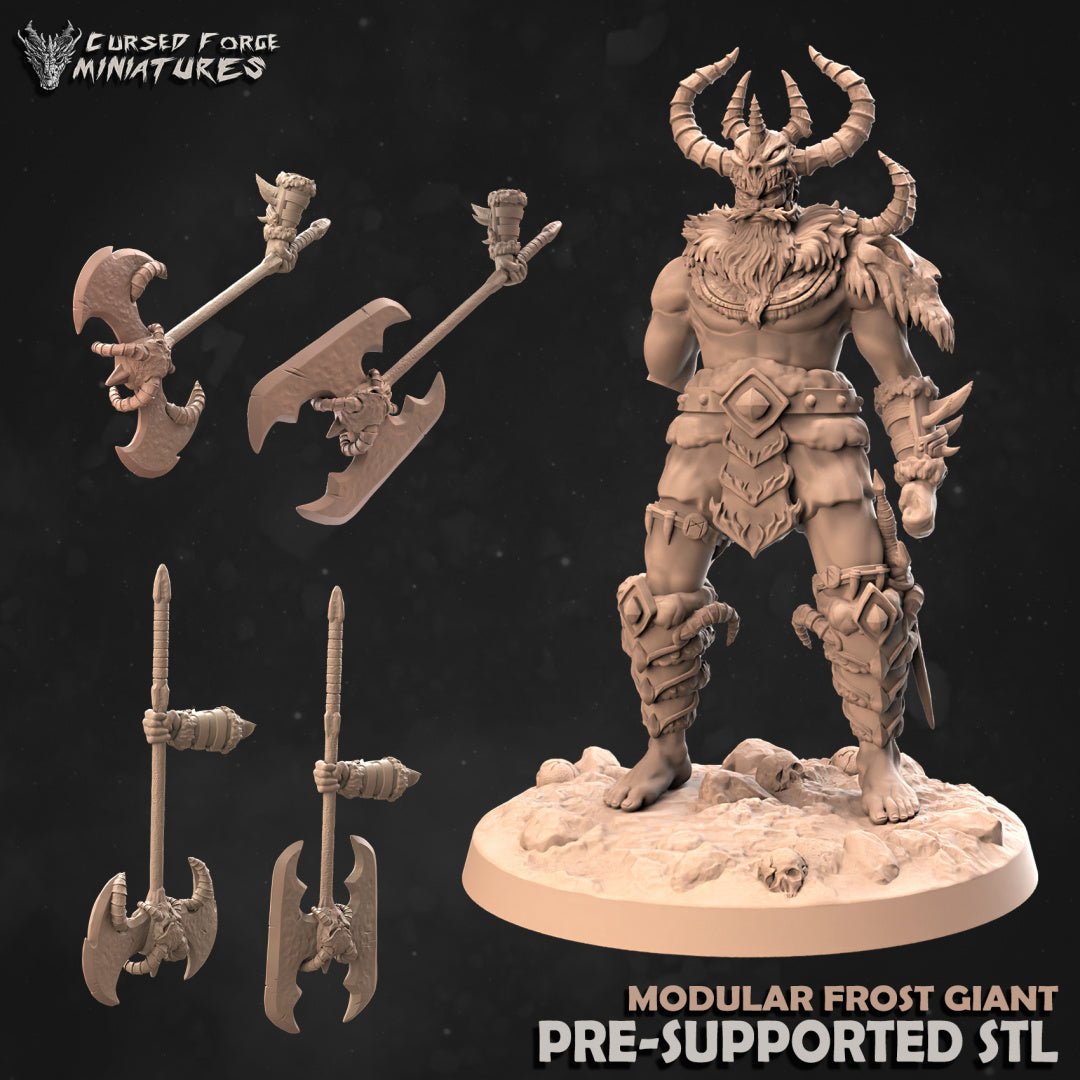 Frost Giant - by Cursed Forge - Tabletop RPG Miniature - Roleplaying 3D Printed Fantasy Mini