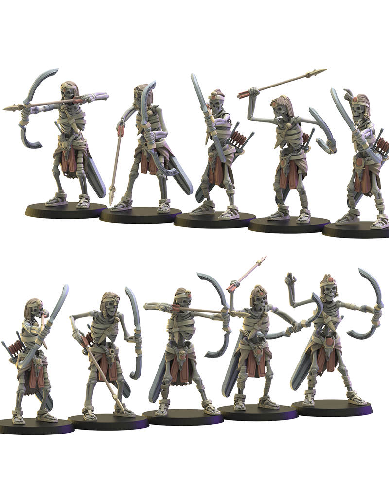 Khnum Archers (x5) - Tomb Kings - Undead - TTRPG - Wargaming - Dungeons and Dragons