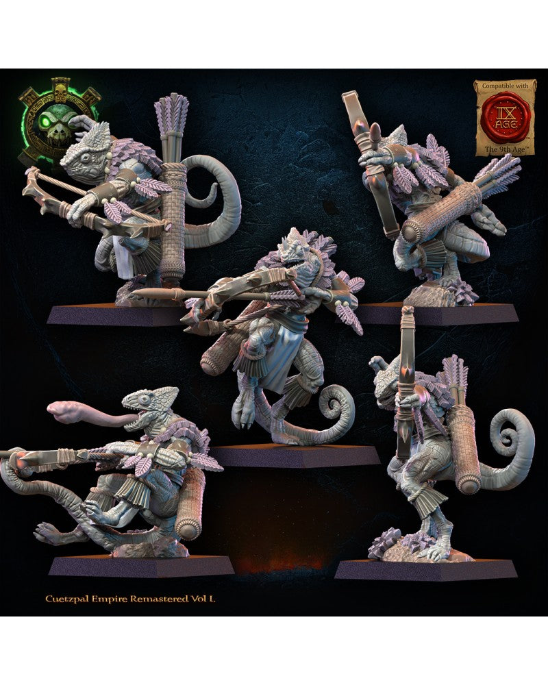 Kuaxotl Unit with bows (x10) - Lizard-Men - TTRPG - Wargaming - Dungeons and Dragons