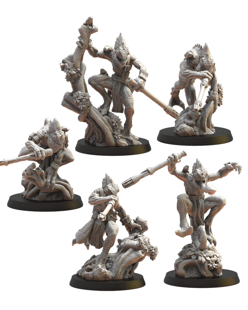 Kuaxotl Unit (x5) - Lizard-men - TTRPG - Wargaming - Dungeons and Dragons