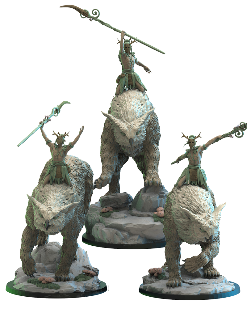 Kumakuro Riders (x3) Wood Elves - TTRPG - Wargaming - Dungeons and Dragons