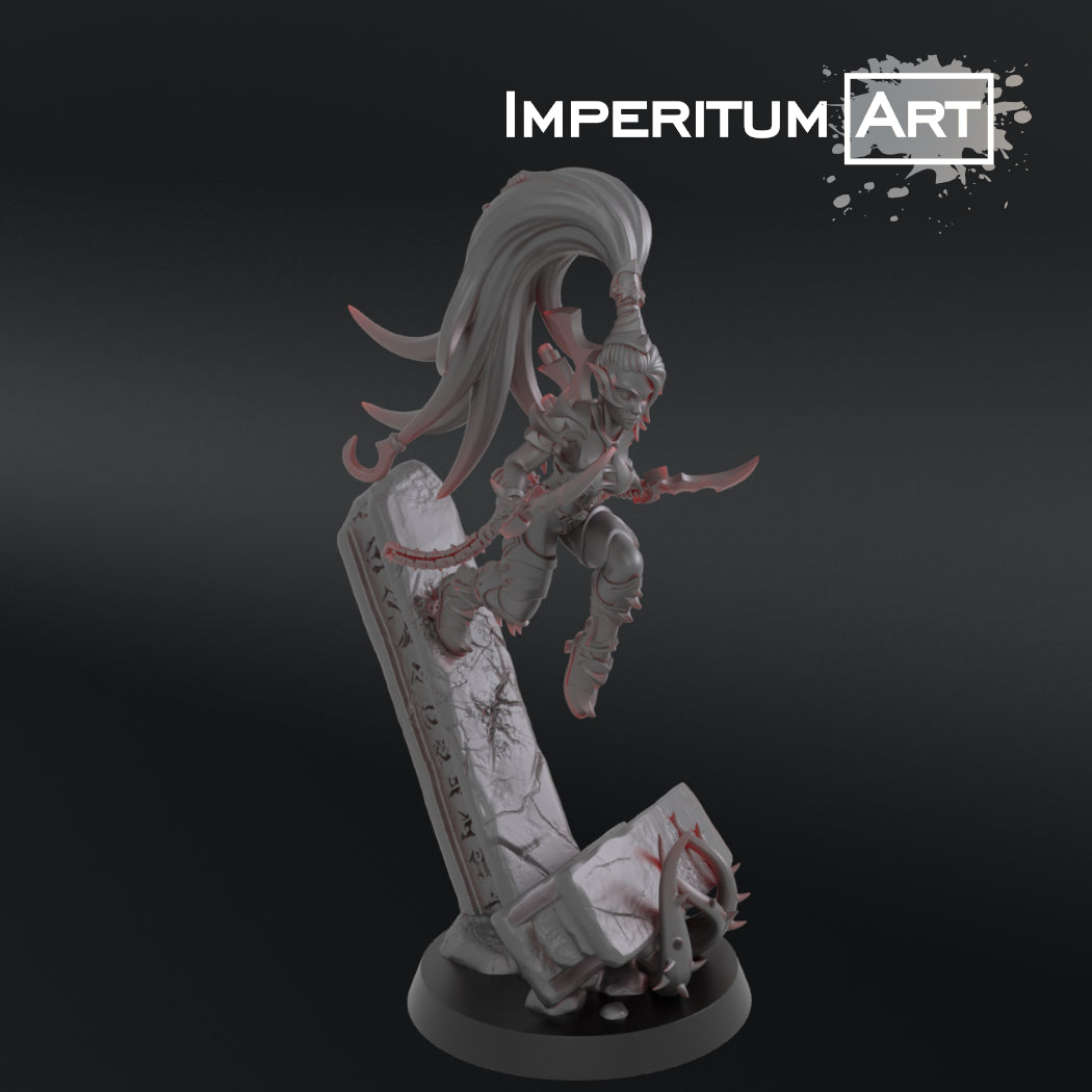 Liliya, The Master Gladiator -TTRPG/Wargaming/GrimDark/ Compatible with Warhammer 40K - by Imperium Art Miniatures- Tabletop RPG Miniature - Roleplaying 3D Printed Fantasy Mini