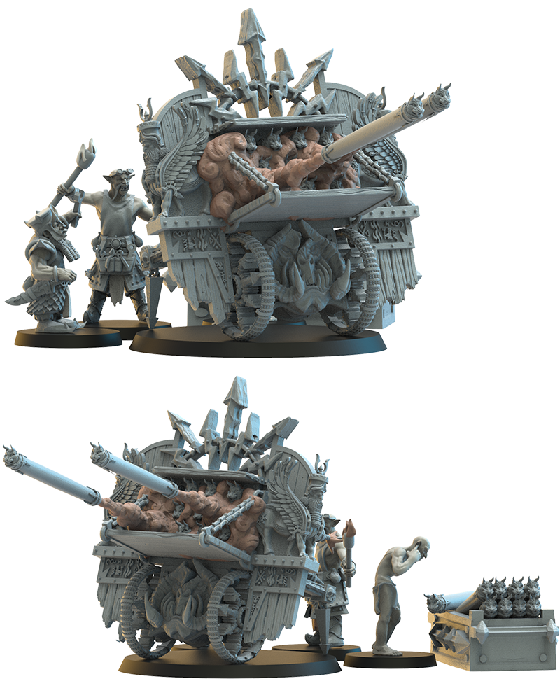 Magmhôrin Hwacha - Chaos Dwarves - Infernal Dwarves - Dungeons and Dragons - Lost Kingdom - Tabletop RPG Miniature - Roleplaying 3D Printed Fantasy Mini