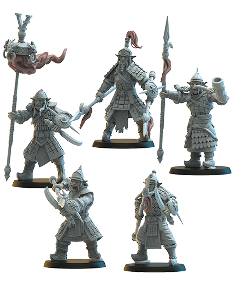 Mongobbo Spearmen on foot & CG (x5) Hobgoblins - TTRPG - Wargaming - Dungeons and Dragons