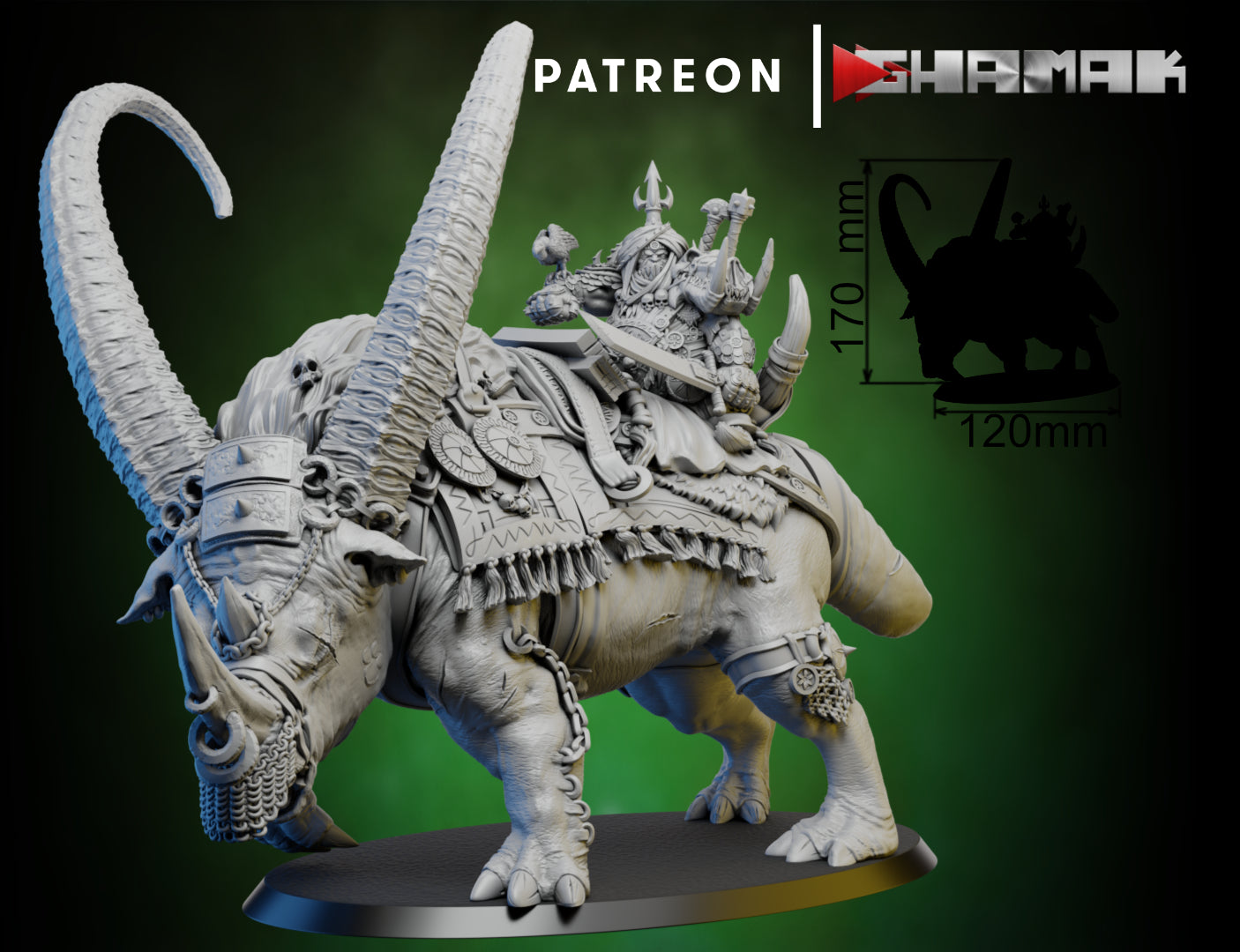 Ogre Persian Ogre Leader Riding - Ogre Kingdoms - TTRPG -Wargaming - by Nate Feyma - Tabletop RPG Miniature - Roleplaying 3D Printed Fantasy Mini