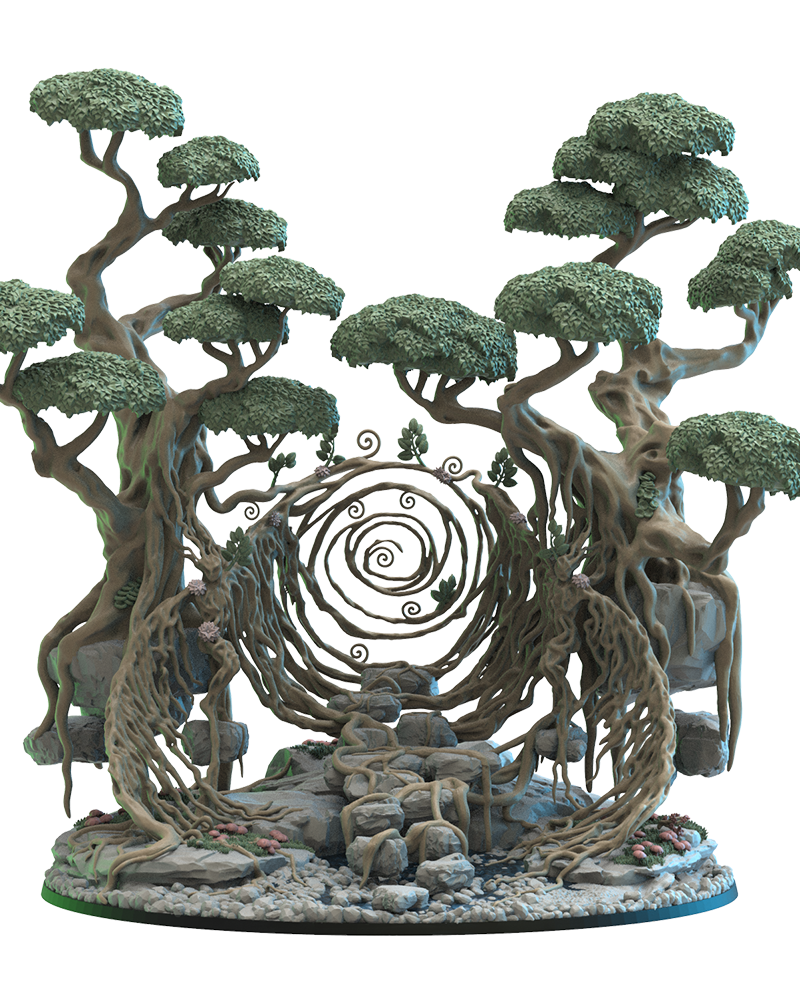 Saori, Ancient Druid with Nekokuro on Kodama Portal - Wood Elf - TTRPG - Wargaming - Dungeons and Dragons
