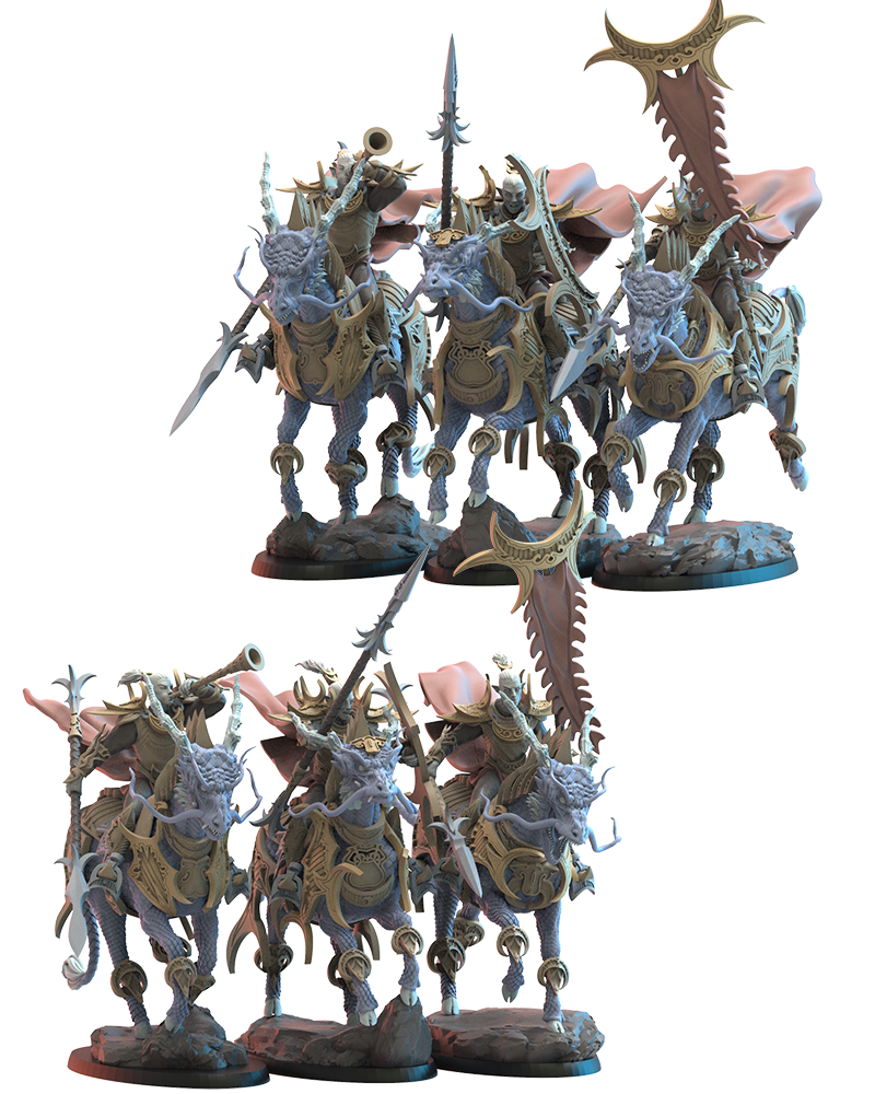 Chevaliers Shēdo sur Longma CG (x3) - Elfes de la nuit - JDR - Wargame - Donjons et Dragons
